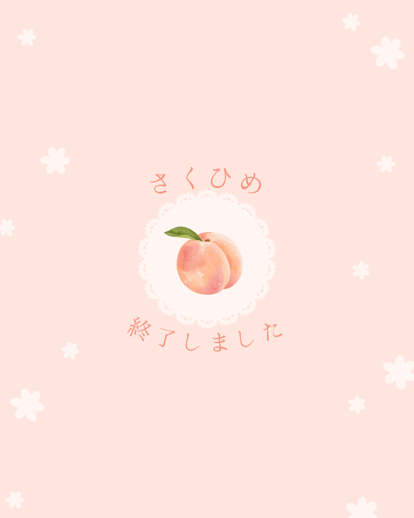 桃の販売終了しました